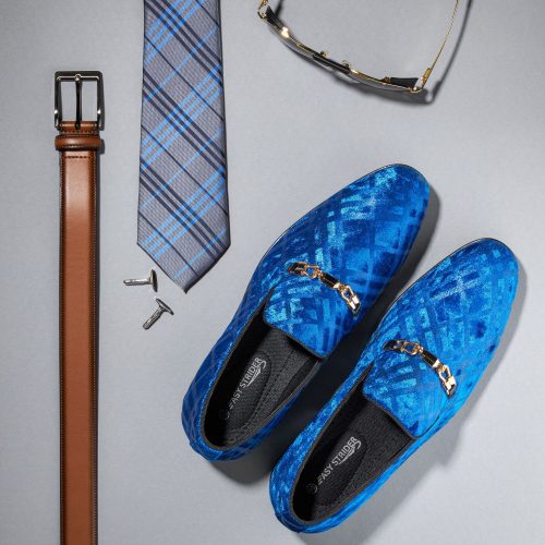 mens-dress-vintage-plaid-velvet-loafers-shoes-blue
